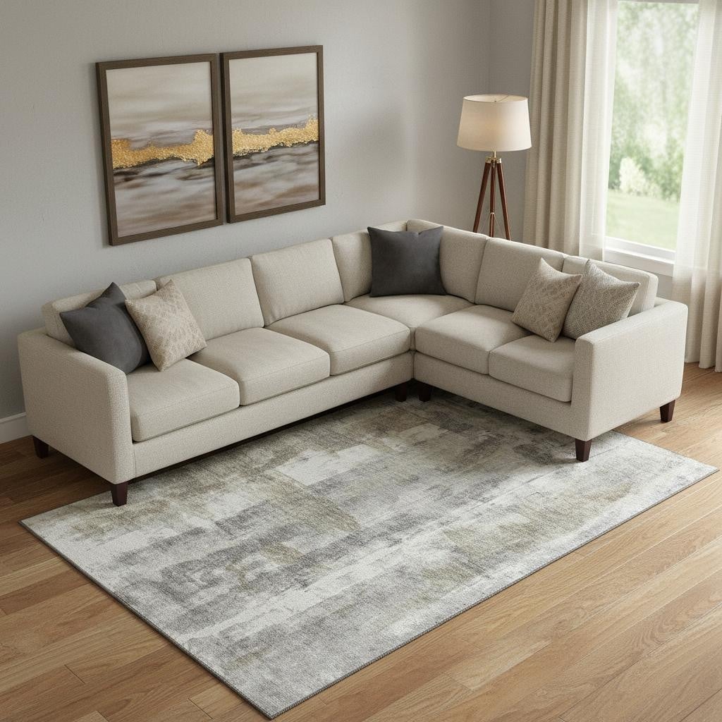 Homeroots Abstract Transitional Rectangle Area Rug 9 X 12