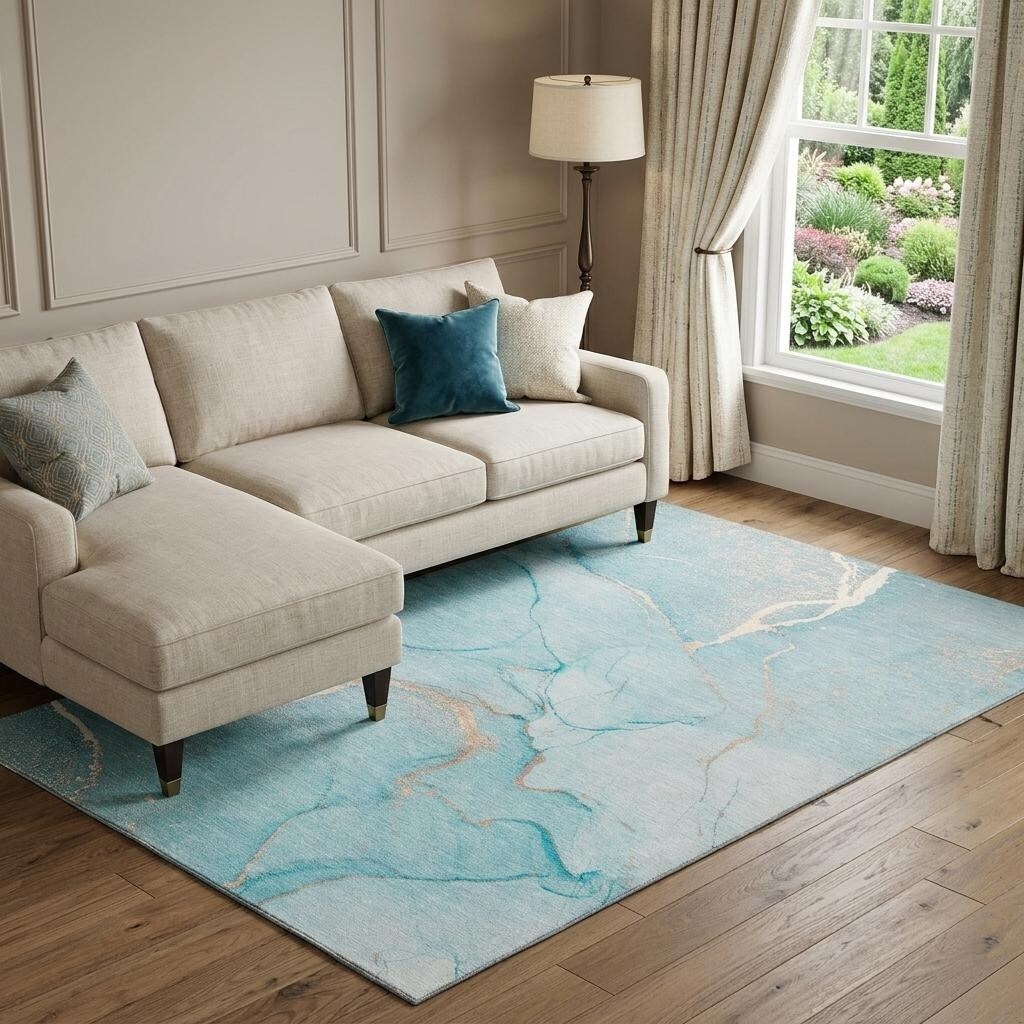 Homeroots Abstract Transitional Rectangle Area Rug