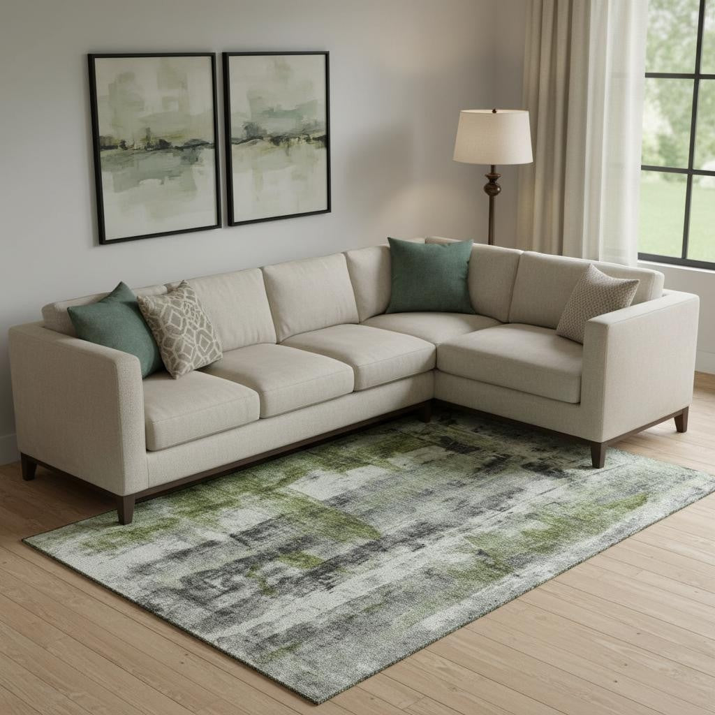 Homeroots Abstract Transitional Rectangle Area Rug 10 X 14