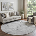 Homeroots Abstract Transitional Round Area Rug
