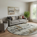 Homeroots Abstract Transitional Round Area Rug 8 Round