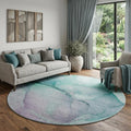 Homeroots Abstract Transitional Round Area Rug