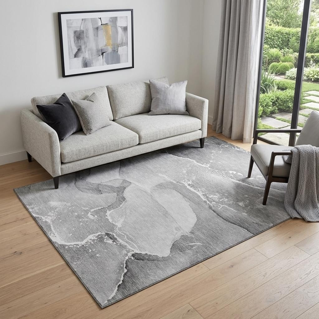 Homeroots Abstract Transitional Round Area Rug