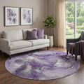 Homeroots Abstract Transitional Round Area Rug