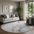 Homeroots Abstract Transitional Round Area Rug