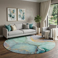 Homeroots Abstract Transitional Round Area Rug