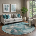 Homeroots Abstract Transitional Round Area Rug