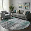 Homeroots Abstract Transitional Round Area Rug 8 Round