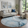 Homeroots Abstract Transitional Round Area Rug
