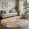 Homeroots Abstract Transitional Round Area Rug