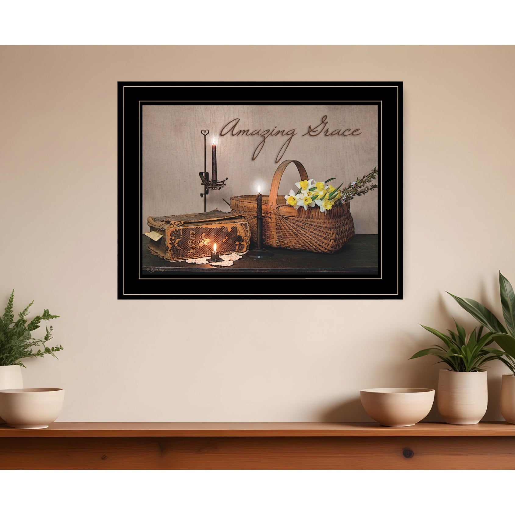 Homeroots Amazing Grace Black Framed Print Kitchen Wall Art