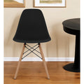 Homeroots Black And Natural Heavy Duty Plastic And Wood Dining Side Chair 18.50 In. X 32.50 In. X 21.00 In.
