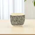 Homeroots Black And White Ceramic 30 Ounce Geometric Round Distressed Pot Planter 5.75 In. X 4.75 In. X 5.75 In.
