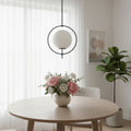 Homeroots Black And White Single Metal Dimmable Ceiling Light With White Shades 11.81 X 45.27 X 17.71