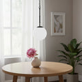 Homeroots Black And White Single Metal Dimmable Ceiling Light With White Shades 12.00 X 54.00 X 12.00