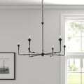 Homeroots Black Candle Style Six Light Metal Dimmable Chandelier 47.25 In. X 59.05 In. X 47.25 In.