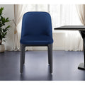 Homeroots Blue And Black Upholstered Velvet Dining Side Chair 15.74 In. X 32.67 In. X 15.74 In.
