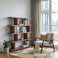 Homeroots Brown And Natural Wood Five Tier Bookcase
