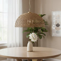Homeroots Brown Single Rattan Dimmable Ceiling Light With Brown Shades 37.75 X 21.50 X 37.75