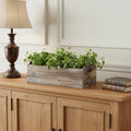 Homeroots Brown Wood 200 Ounce Rectangular Distressed Planter Box 14.25 In. X 4.50 In. X 5.25 In.