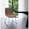 Homeroots Set Of Two Brown And Black Faux Leather Dining Side Chairs 24.30 In. X 33.00 In. X 19.00 In.