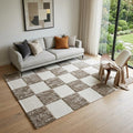 Homeroots Checkered Modern Rectangle Area Rug 5 X 8
