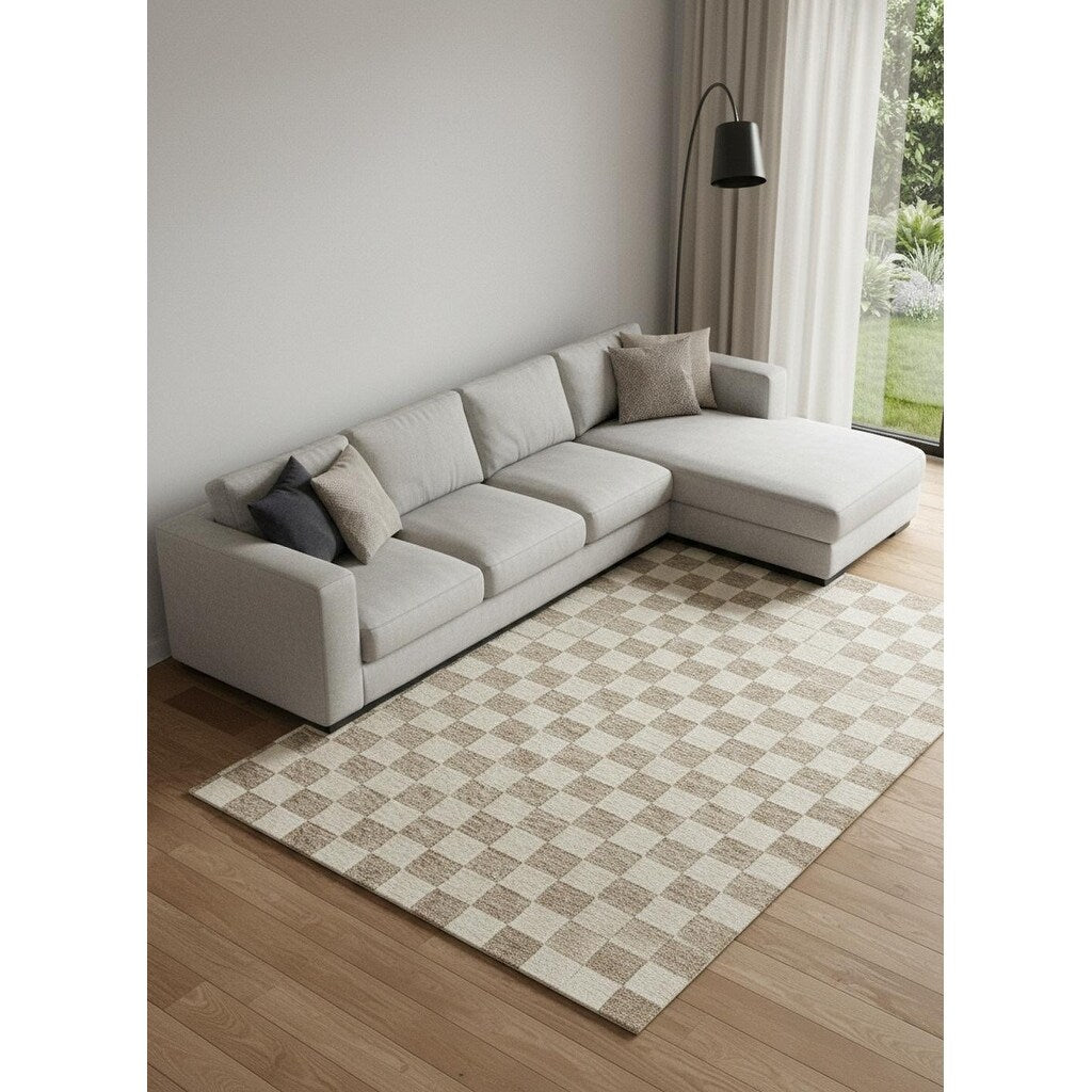 Homeroots Checkered Modern Rectangle Area Rug 8 X 11