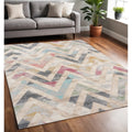 Homeroots Chevron Modern Rectangle Area Rug 5 X 8