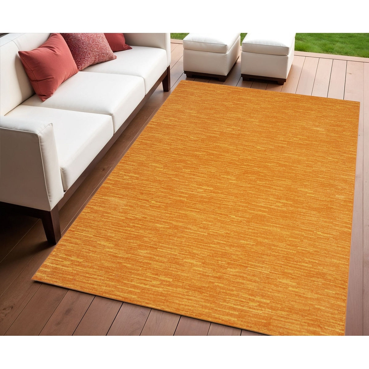 Homeroots Contemporary Rectangle Outdoor Rug 4 X 6