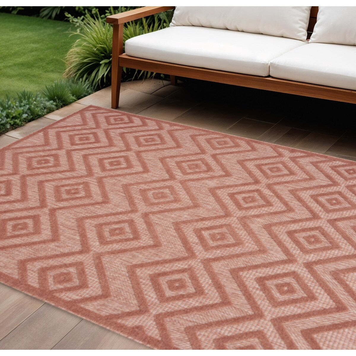 Homeroots Contemporary Rectangle Outdoor Rug 6 X 9