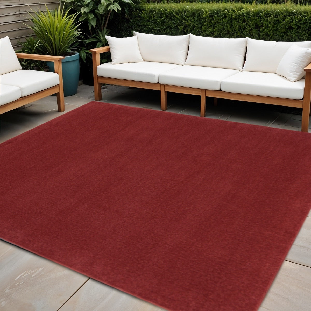 Homeroots Contemporary Square Outdoor Rug 7 Square