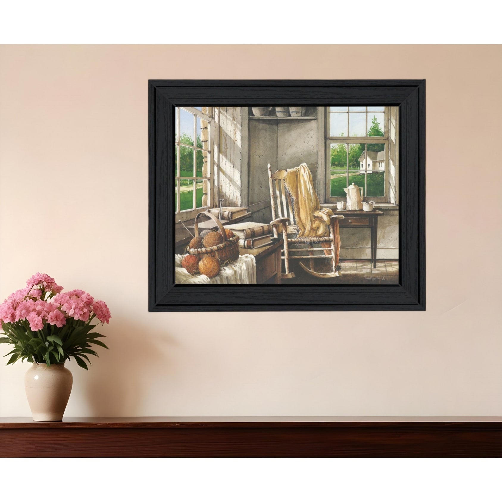 Homeroots Corner Comforts Black Framed Print Wall Art