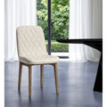 Homeroots Set Of Two Cream And Brown Fabric Dining Side Chairs 24.50 In. X 35.30 In. X 18.50 In.
