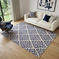 Homeroots Damask Transitional Rectangle Area Rug 5 X 7