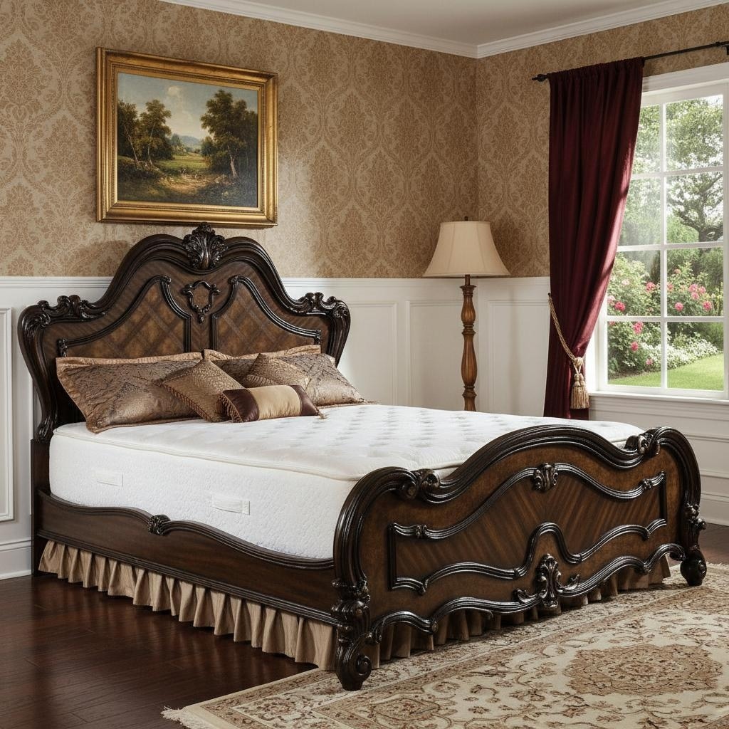 Homeroots Dark Brown Queen Bed Frame
