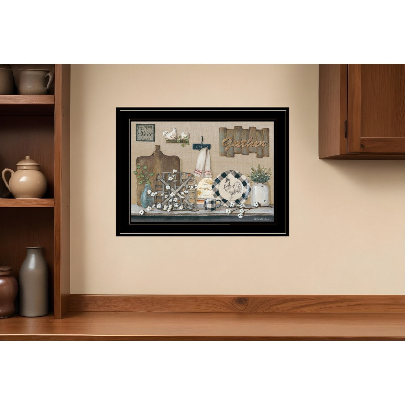Homeroots Farmhouse Kitchen Black Framed Print Kitchen Wall Art