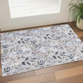 Homeroots Floral Contemporary Rectangle Area Rug 3 X 5