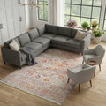 Homeroots Floral Contemporary Rectangle Area Rug 5 X 8