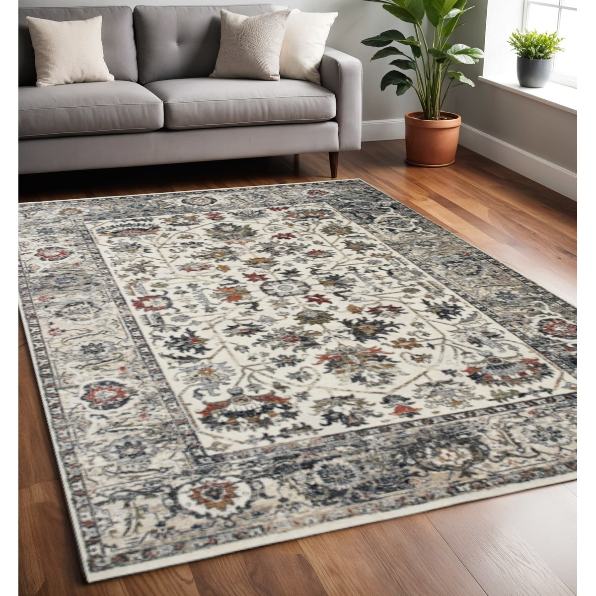 Homeroots Floral Medallion Modern Runner Area Rug 2 X 8