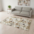 Homeroots Floral Modern Rectangle Area Rug 5 X 8