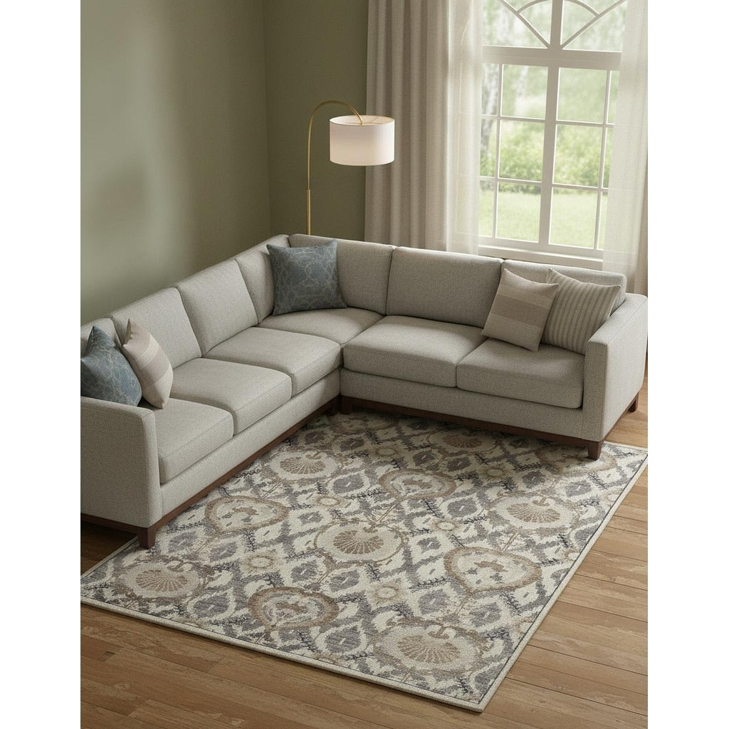 Homeroots Floral Transitional Rectangle Area Rug 12 X 15