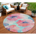 Homeroots Floral Transitional Rectangle Outdoor Rug