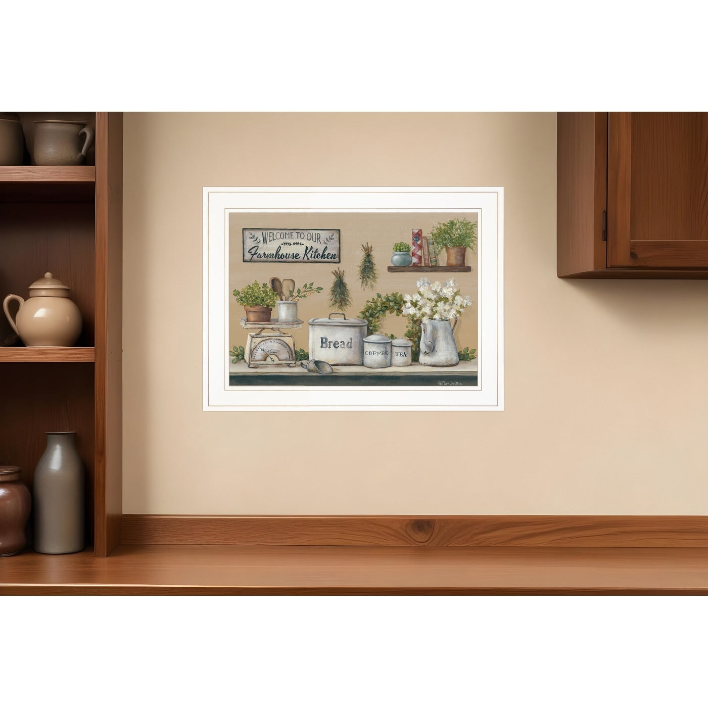 Homeroots Garden Farmhouse Kitchen White Framed Print Kitchen Wall Art