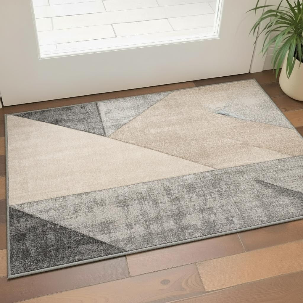 Homeroots Geometric Modern Rectangle Area Rug 3 X 5