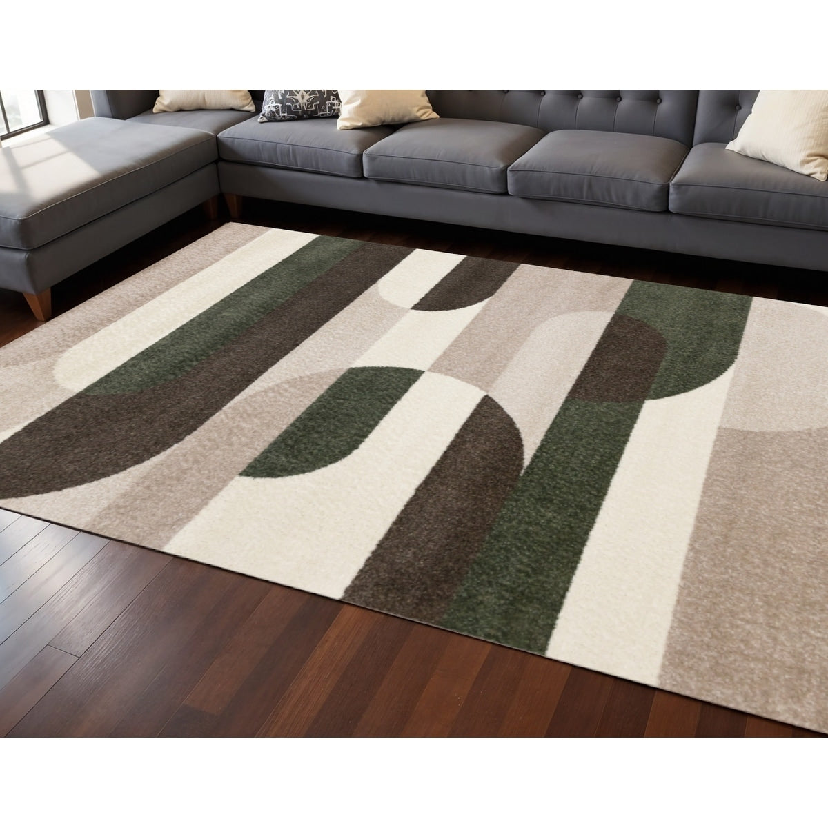 Homeroots Geometric Modern Rectangle Area Rug 8 X 11