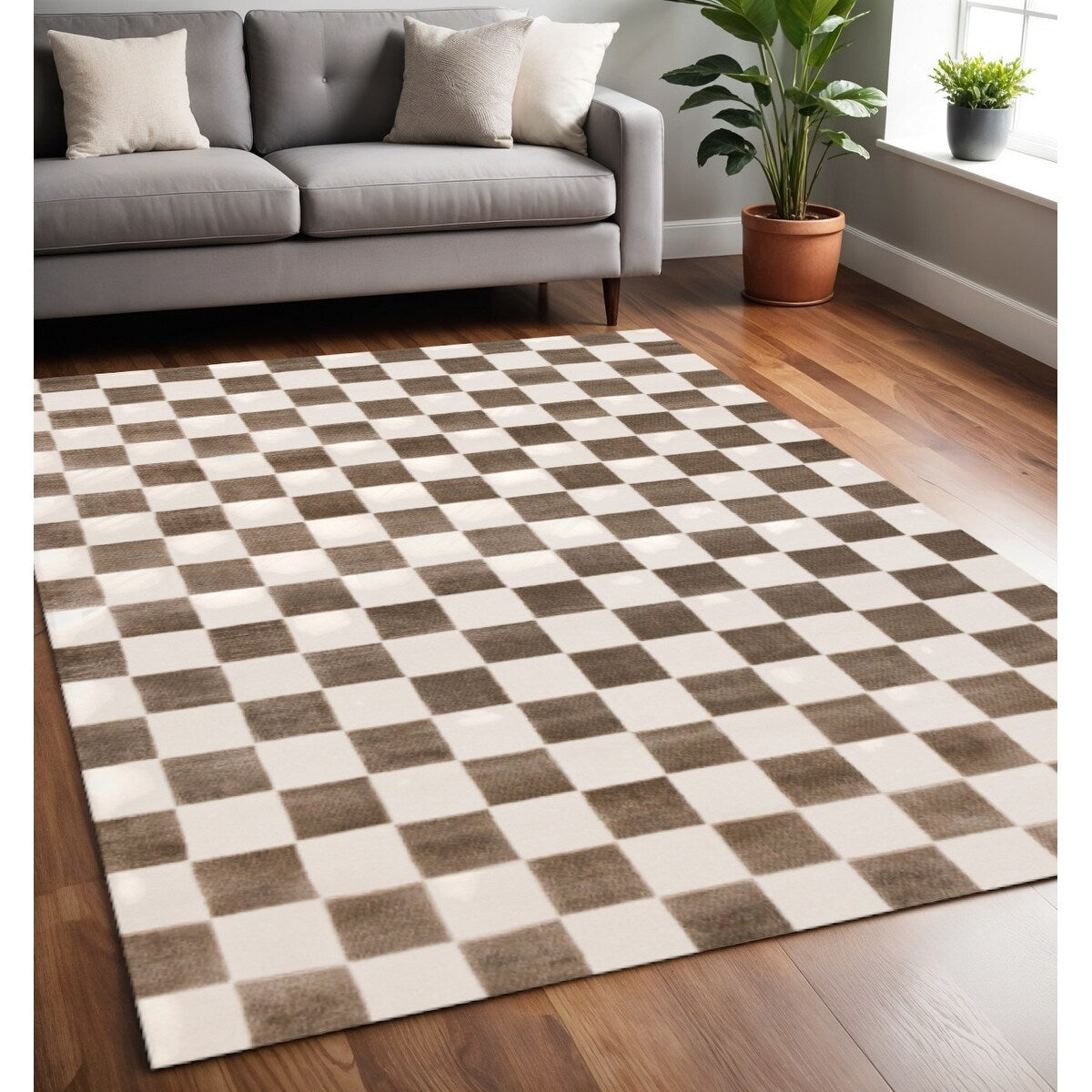 Homeroots Geometric Modern Rectangle Area Rug 5 X 8