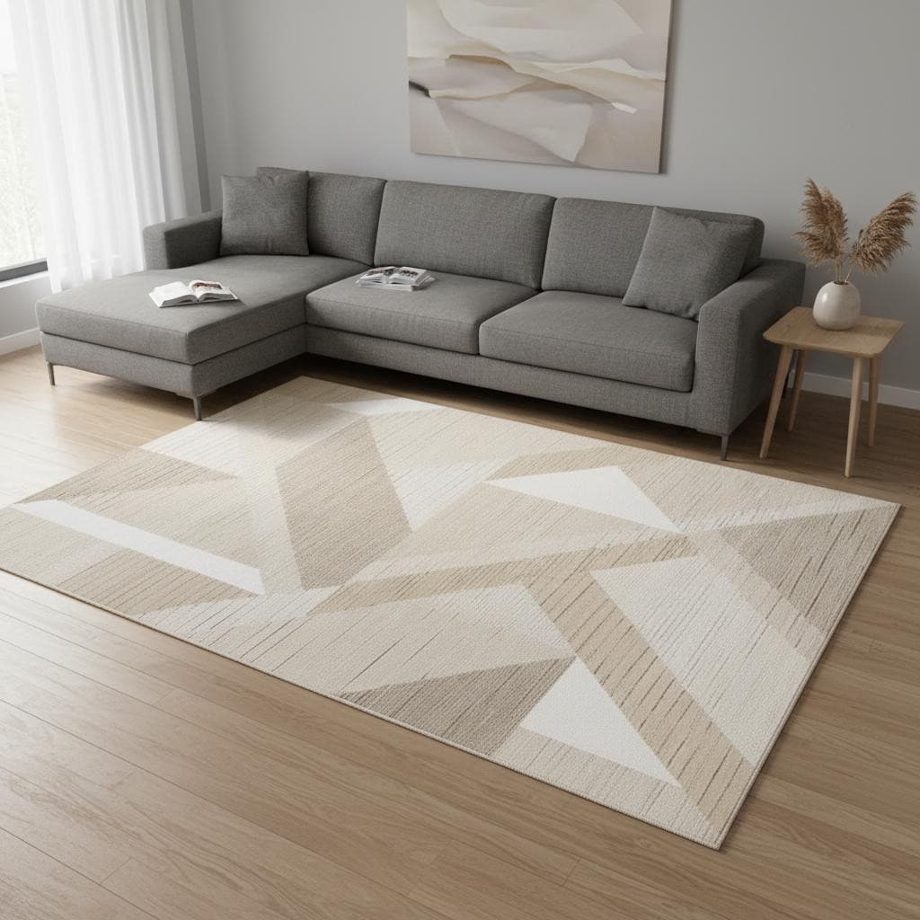 Homeroots Geometric Modern Rectangle Area Rug