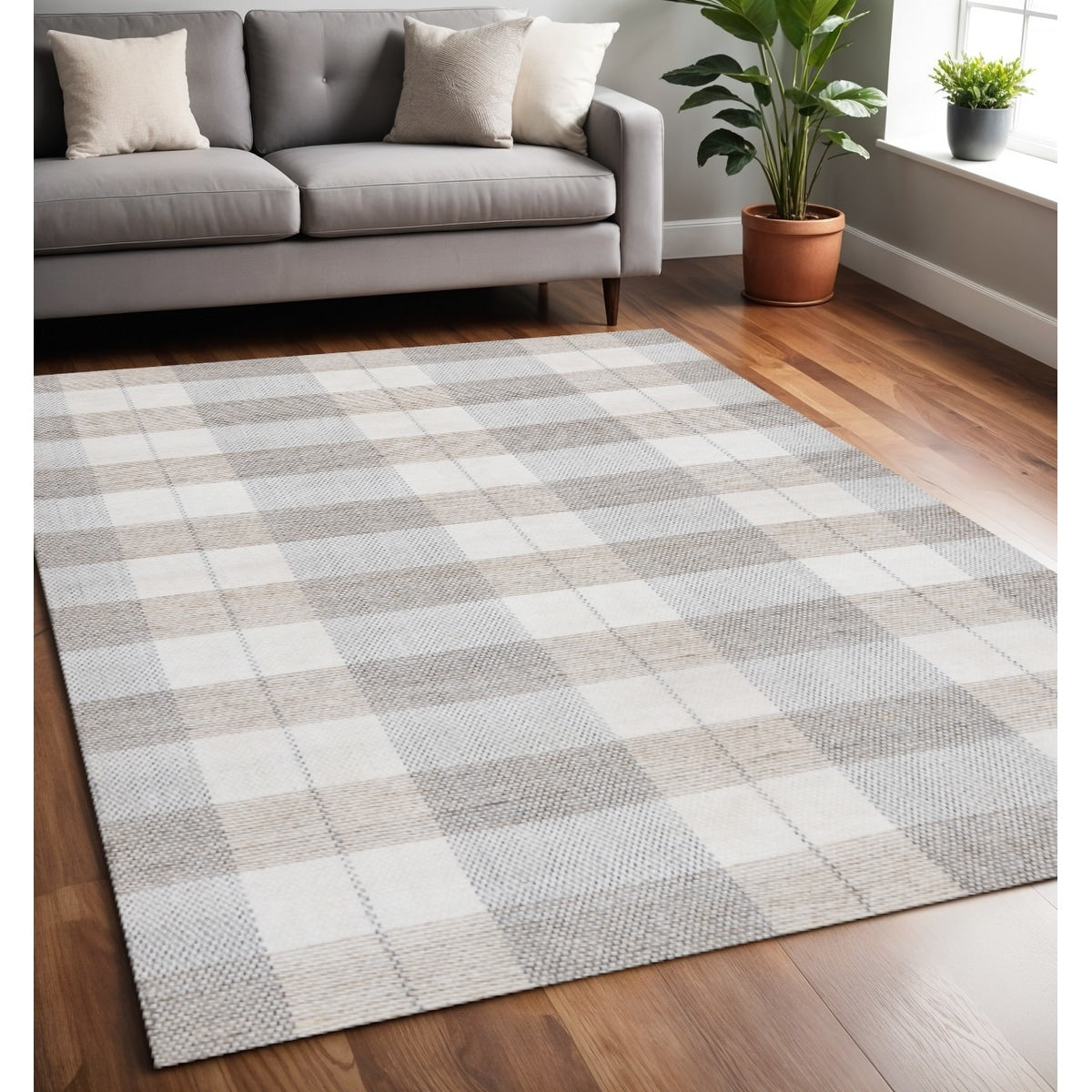 Homeroots Geometric Modern Rectangle Area Rug 5 X 8