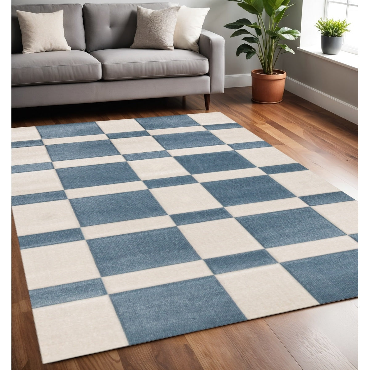 Homeroots Geometric Modern Rectangle Area Rug 5 X 8