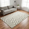 Homeroots Geometric Modern Rectangle Area Rug 5 X 8